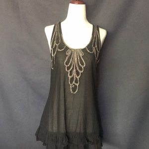 Black FP Tank with Gold Embroidery